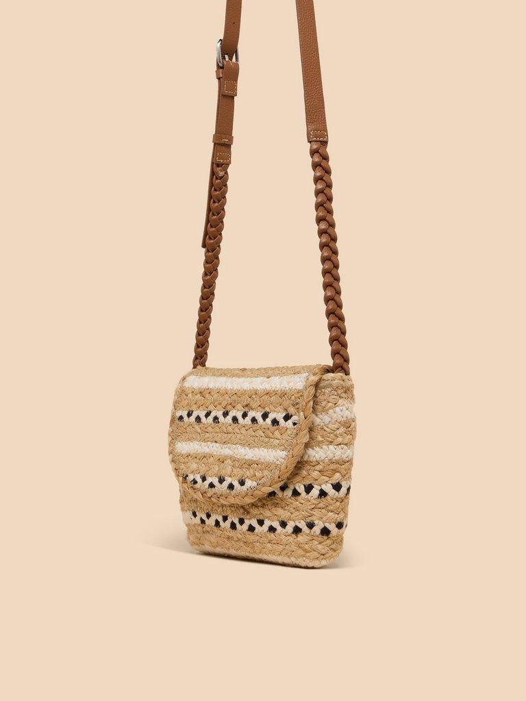 Demi Jute Mini Crossbody in NAT MLT - FLAT FRONT