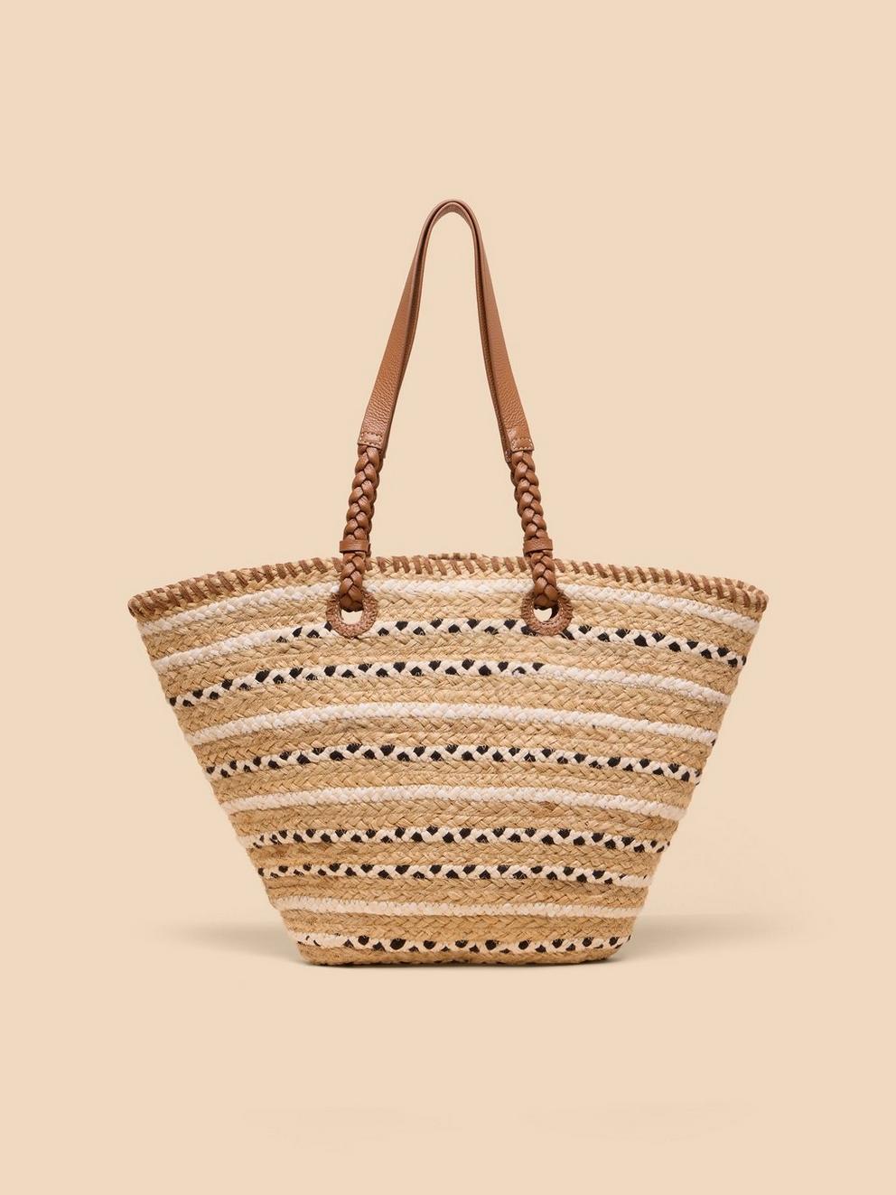 Demi Jute Large Tote in NAT MLT - LIFESTYLE