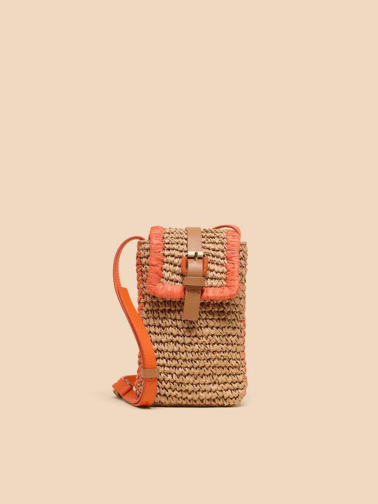 Clara Buckle Raffia Phone Bag in ORANGE MLT - LIFESTYLE