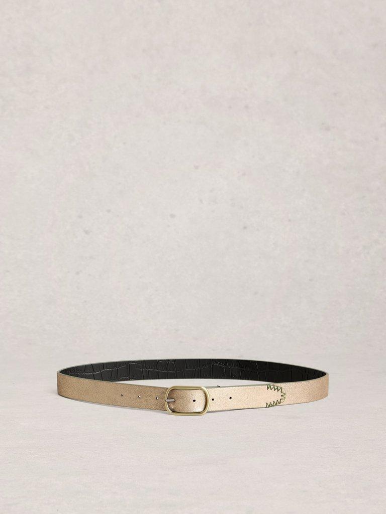 Reversible Belt Leather in BLK MLT - FLAT BACK