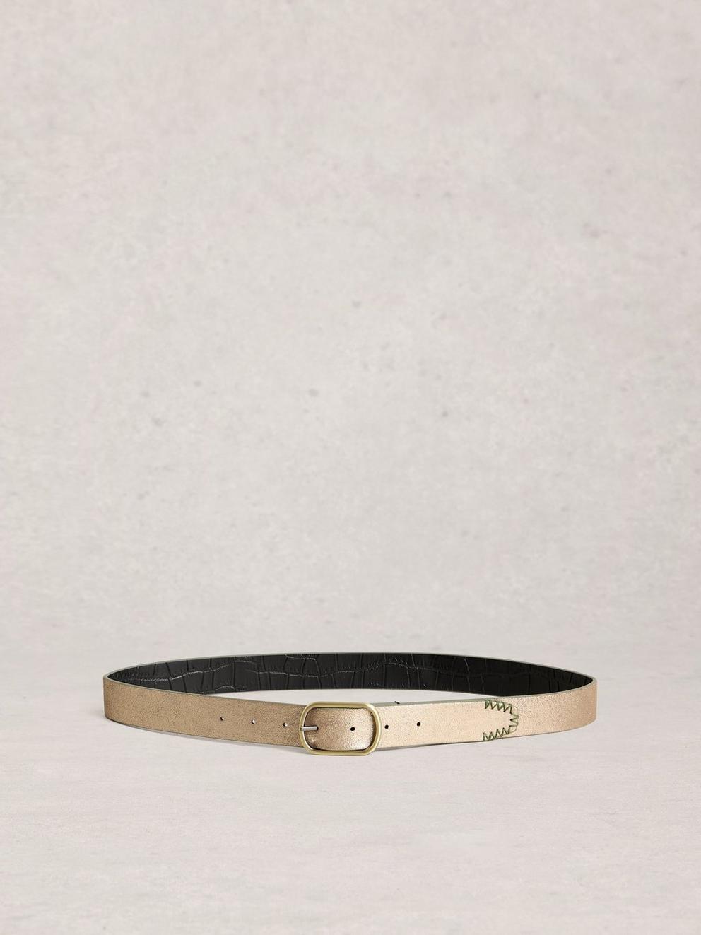 Reversible Belt Leather in BLK MLT - FLAT BACK