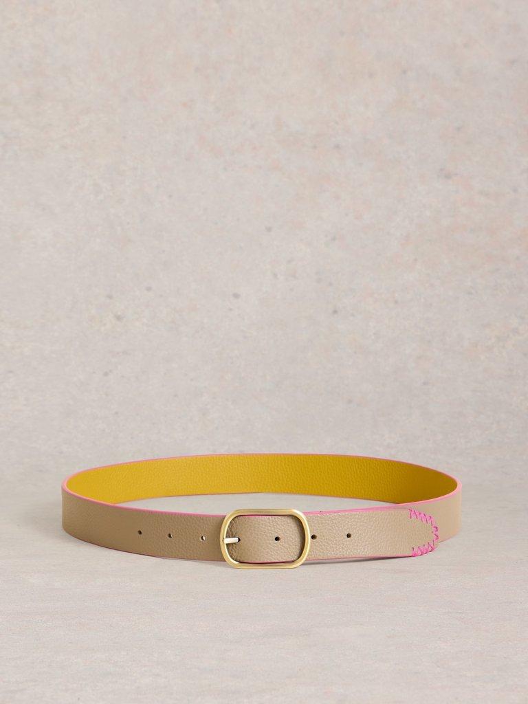 Reversible Belt Leather in CHART MLT - FLAT BACK