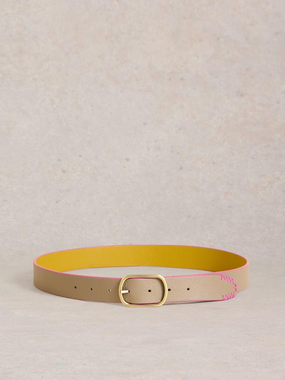 Reversible Belt Leather in CHART MLT - FLAT BACK