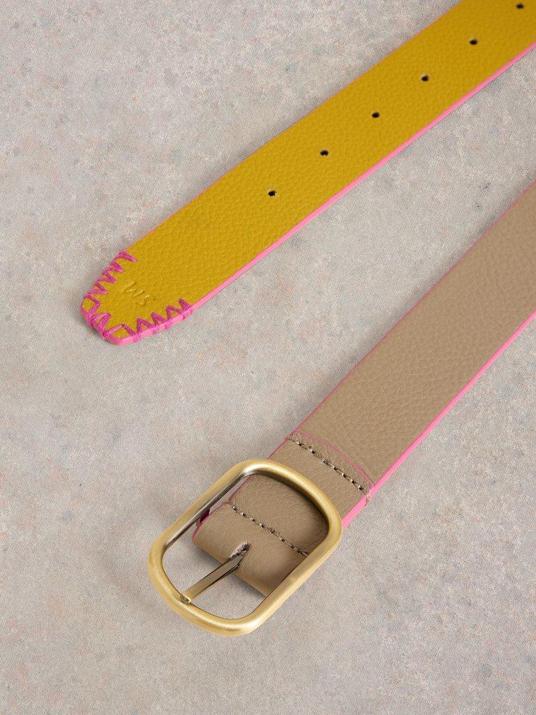 Reversible Belt Leather in CHART MLT - FLAT DETAIL