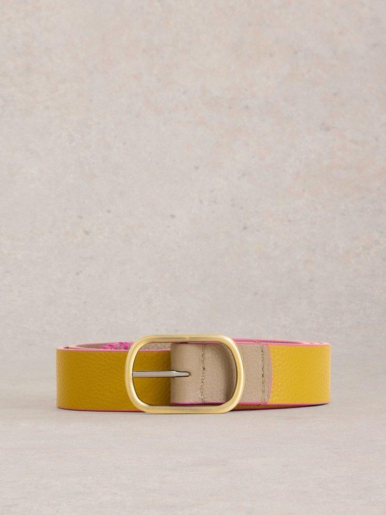 Reversible Belt Leather in CHART MLT - FLAT FRONT