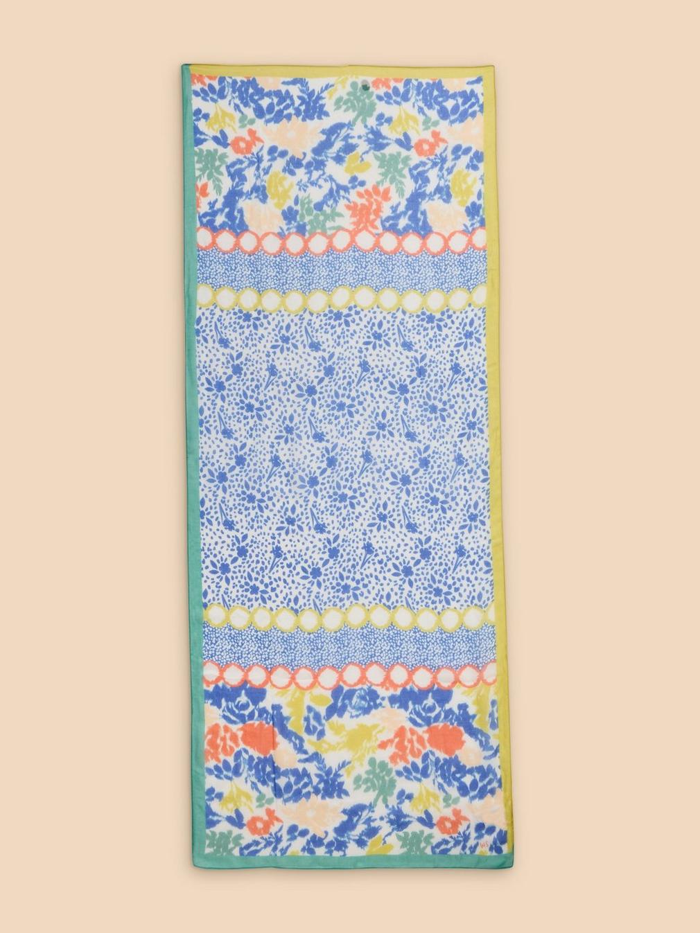 Patchwork Modal Scarf in BLUE MLT - FLAT BACK