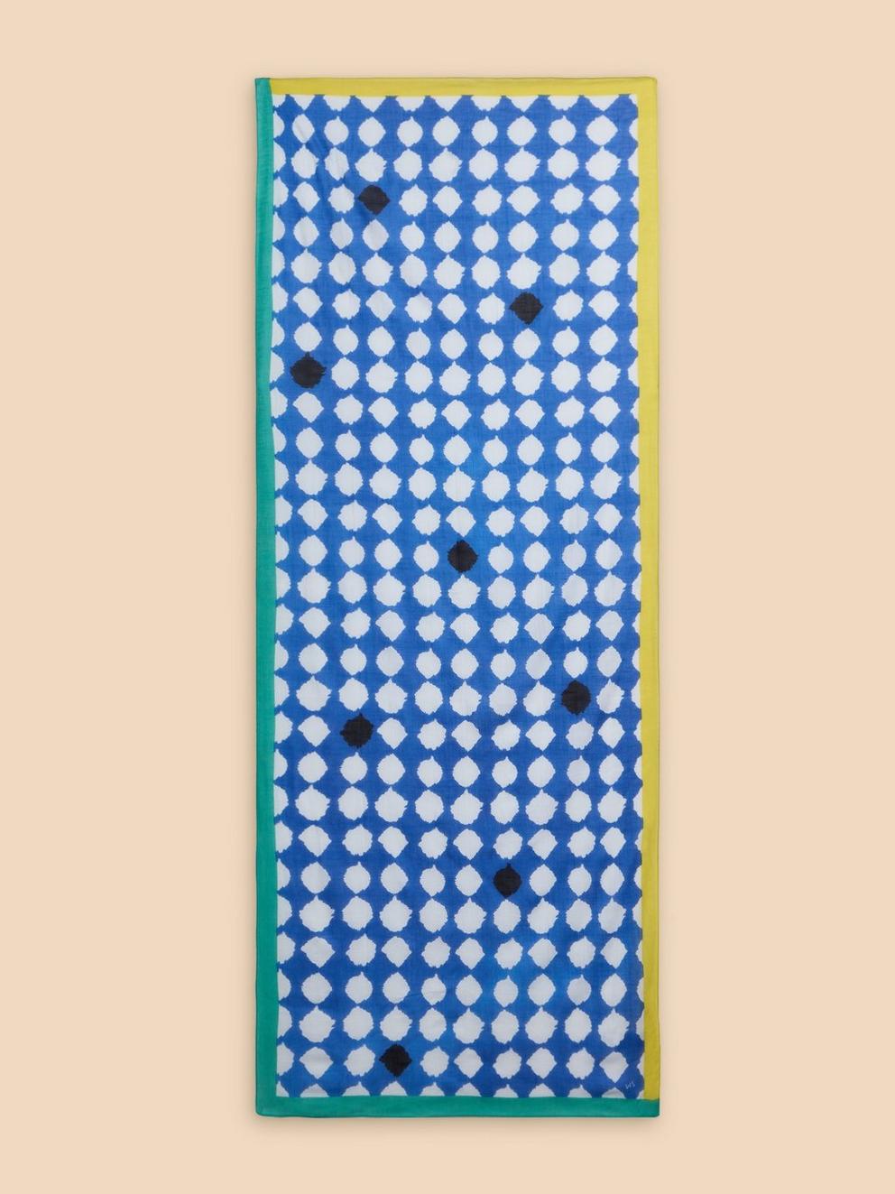 Spot Eco Vero Blend Scarf in BLUE MLT - FLAT BACK