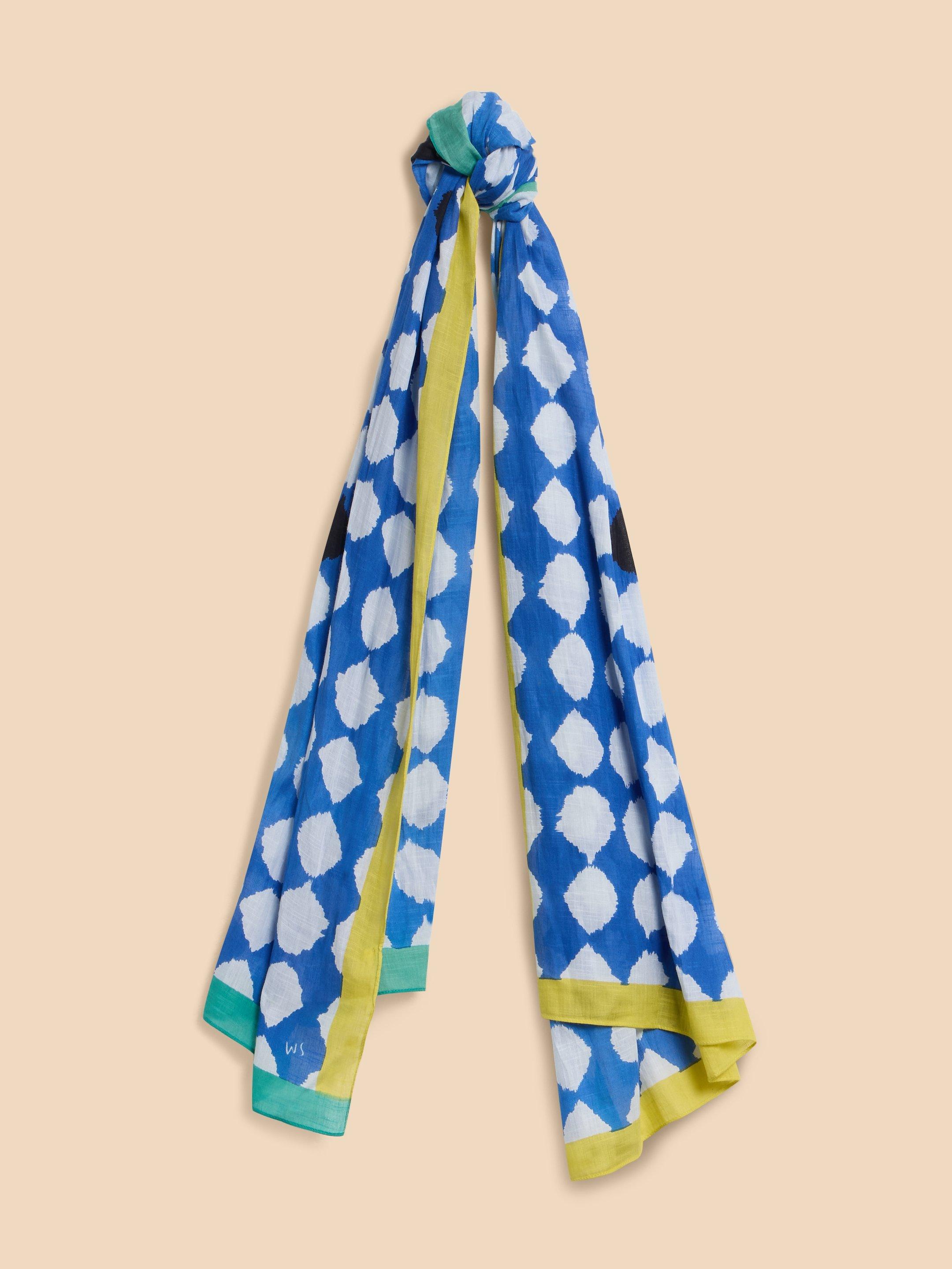 Spot Eco Vero Blend Scarf in BLUE MLT - FLAT FRONT