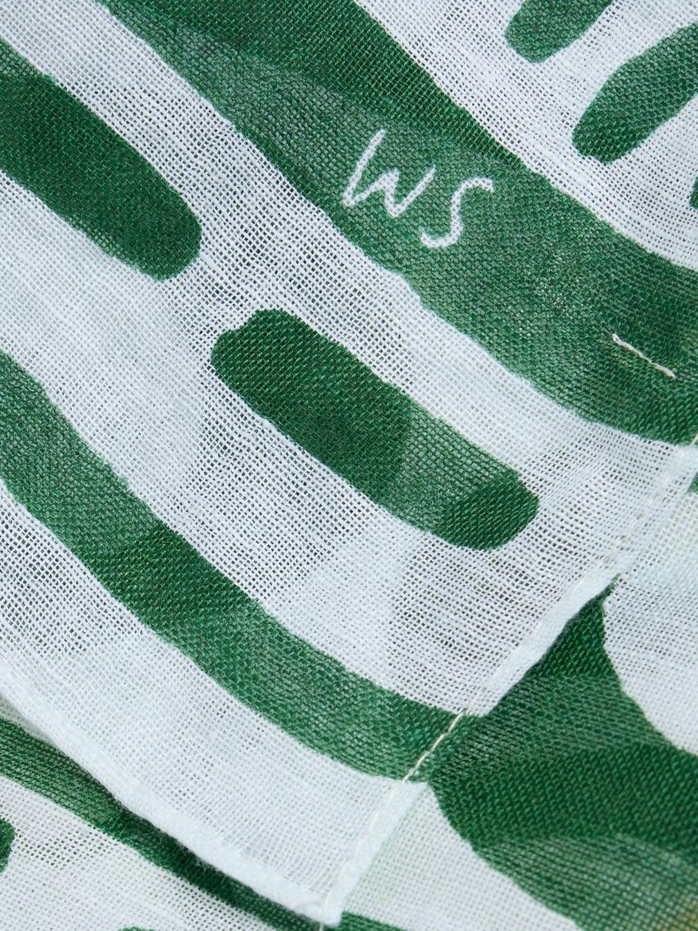 Organic Cotton Blend Scarf in GREEN MLT - FLAT DETAIL