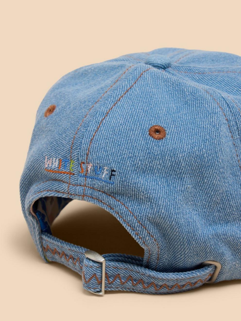 Denim Baseball Cap in LGT DENIM - FLAT DETAIL