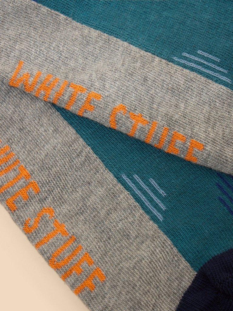 Large Spot Ankle Sock in TEAL MLT - FLAT DETAIL