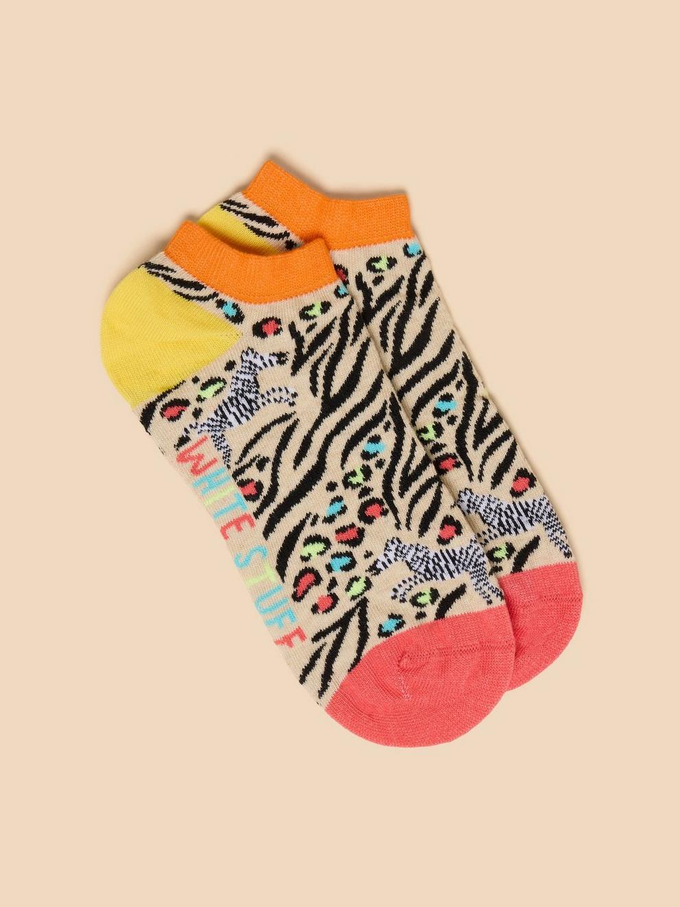 Zebra Trainer Sock in NAT MLT - LIFESTYLE