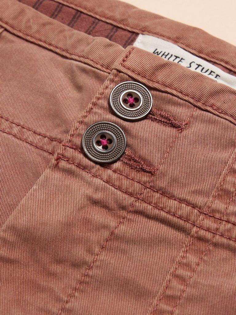 Blaire Cotton Blend Trouser in DARK TAN - FLAT DETAIL