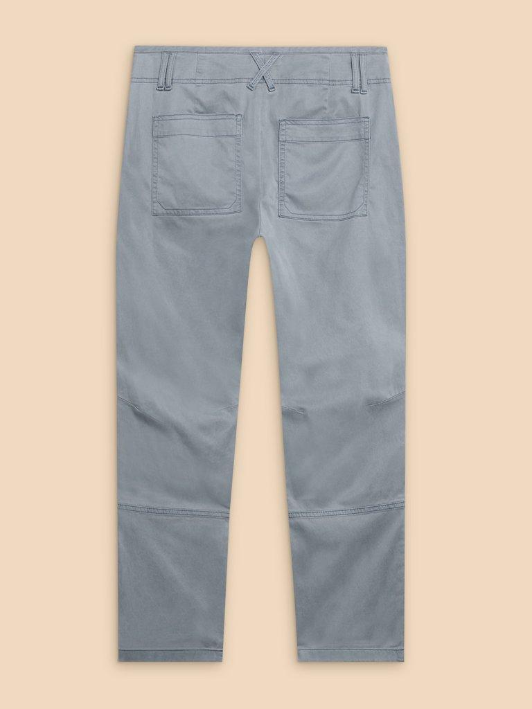 Blaire Cotton Blend Trouser in MID BLUE - FLAT BACK