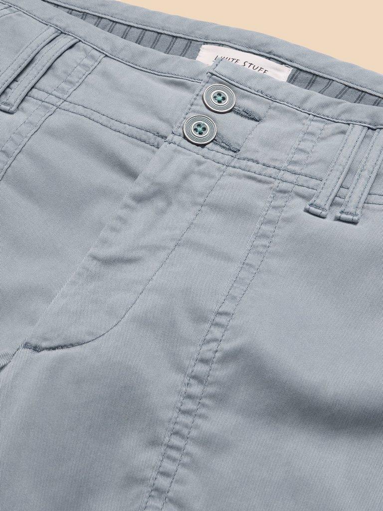 Blaire Cotton Blend Trouser in MID BLUE - FLAT DETAIL