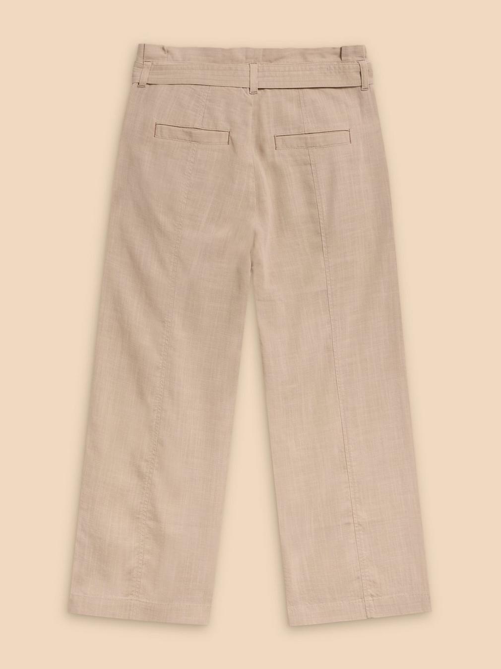 Teakie Tencel Linen Trouser in LGT NAT - FLAT BACK