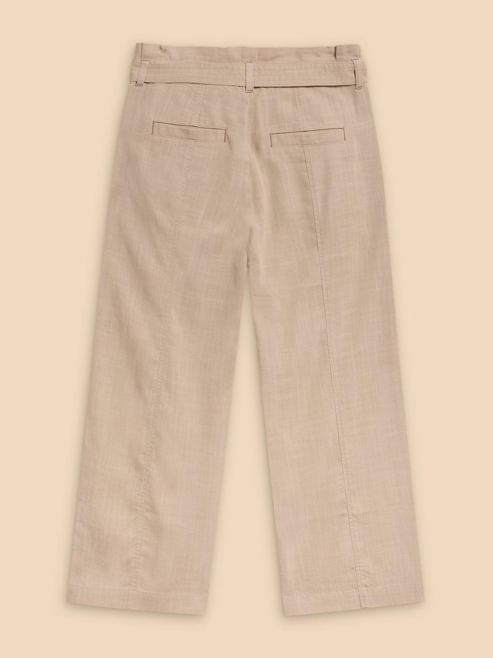 Teakie Tencel Linen Trouser in LGT NAT - FLAT BACK