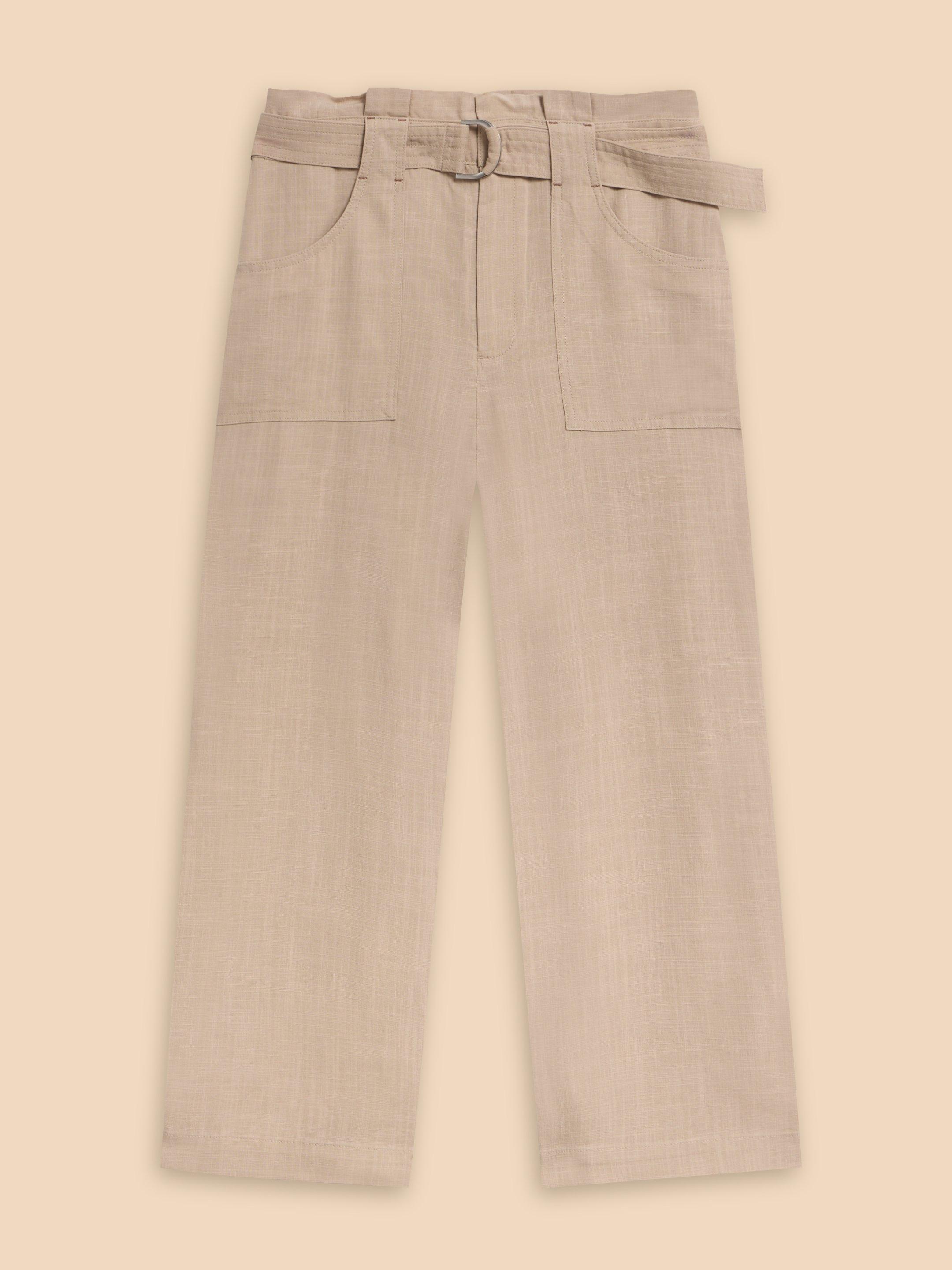Teakie Tencel Linen Trouser in LGT NAT - FLAT FRONT