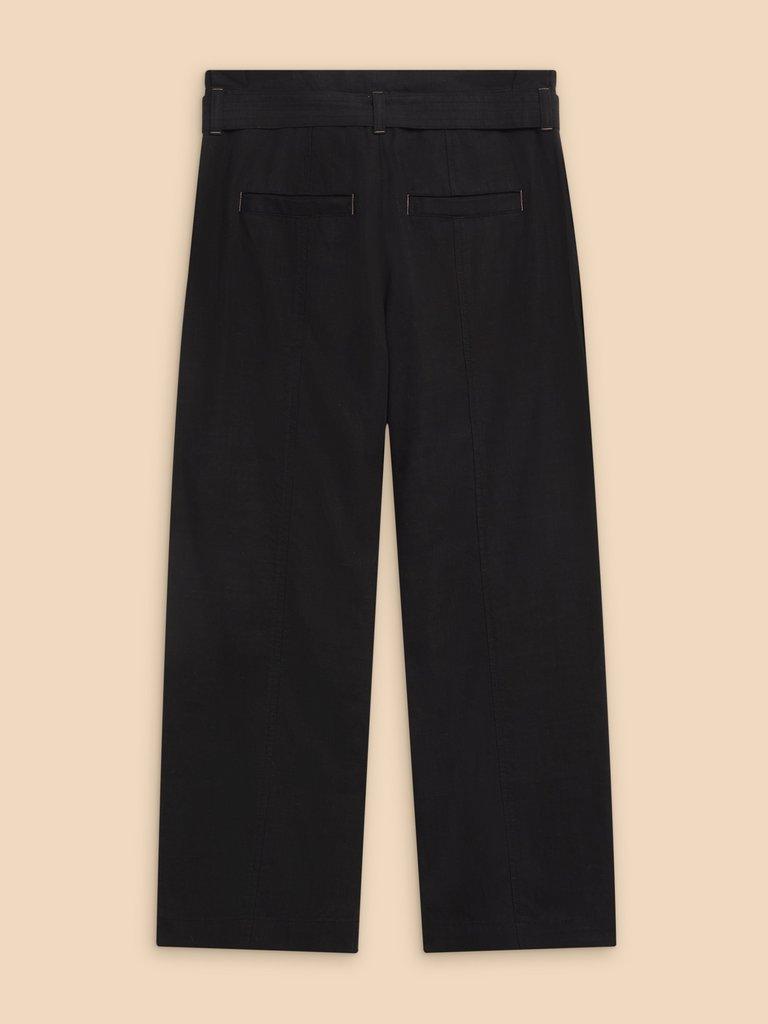 Teakie Tencel Linen Trouser in PURE BLK - FLAT BACK