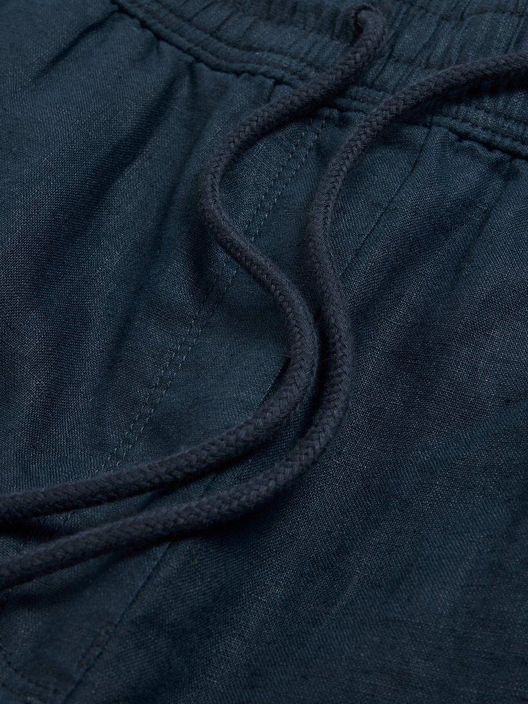 Belle Linen Blend Wide Trouser in DARK NAVY - FLAT DETAIL