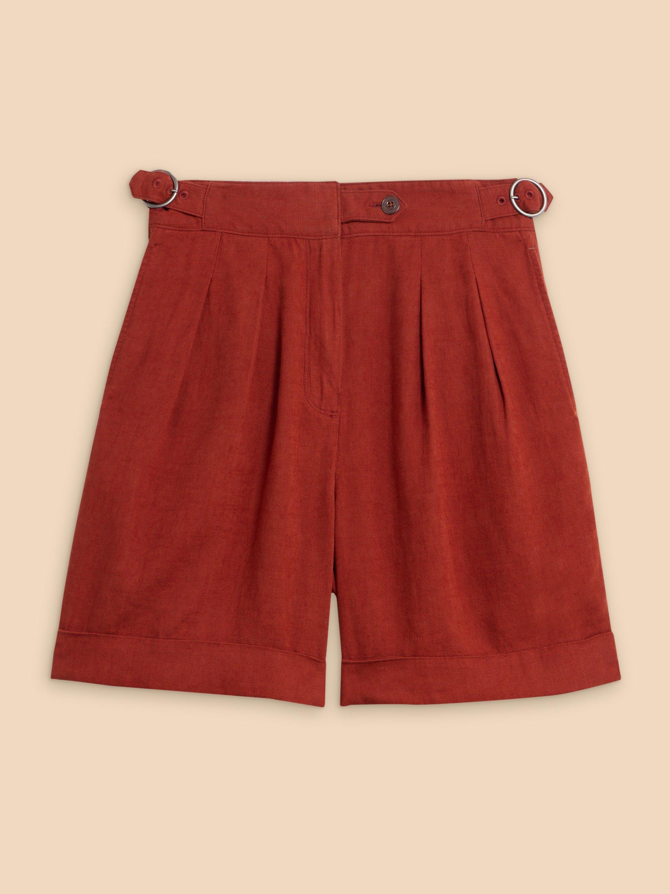 Una Shorts in DK RED - FLAT FRONT