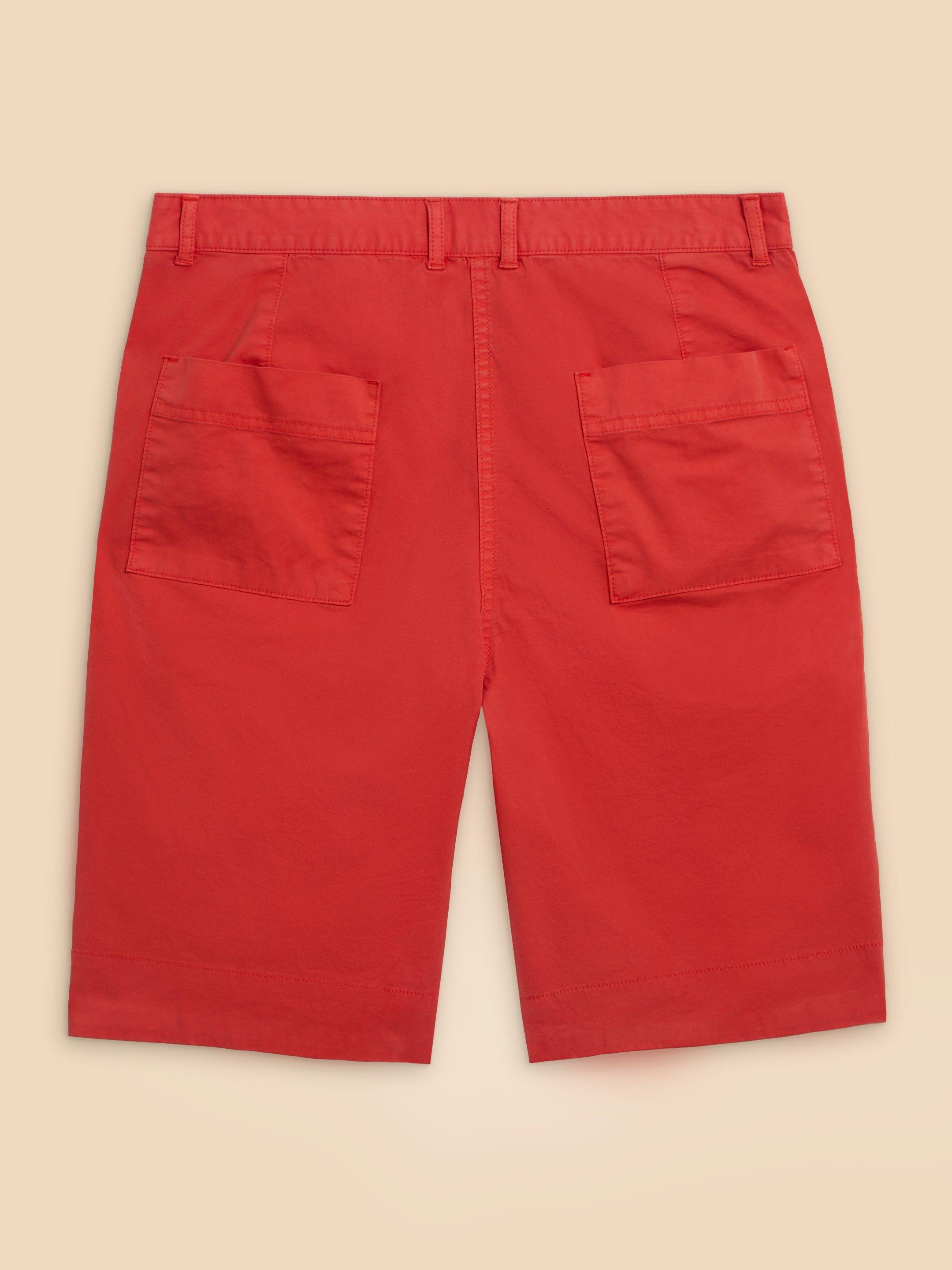 Hayley Organic Cotton Shorts in BRT RED - FLAT BACK