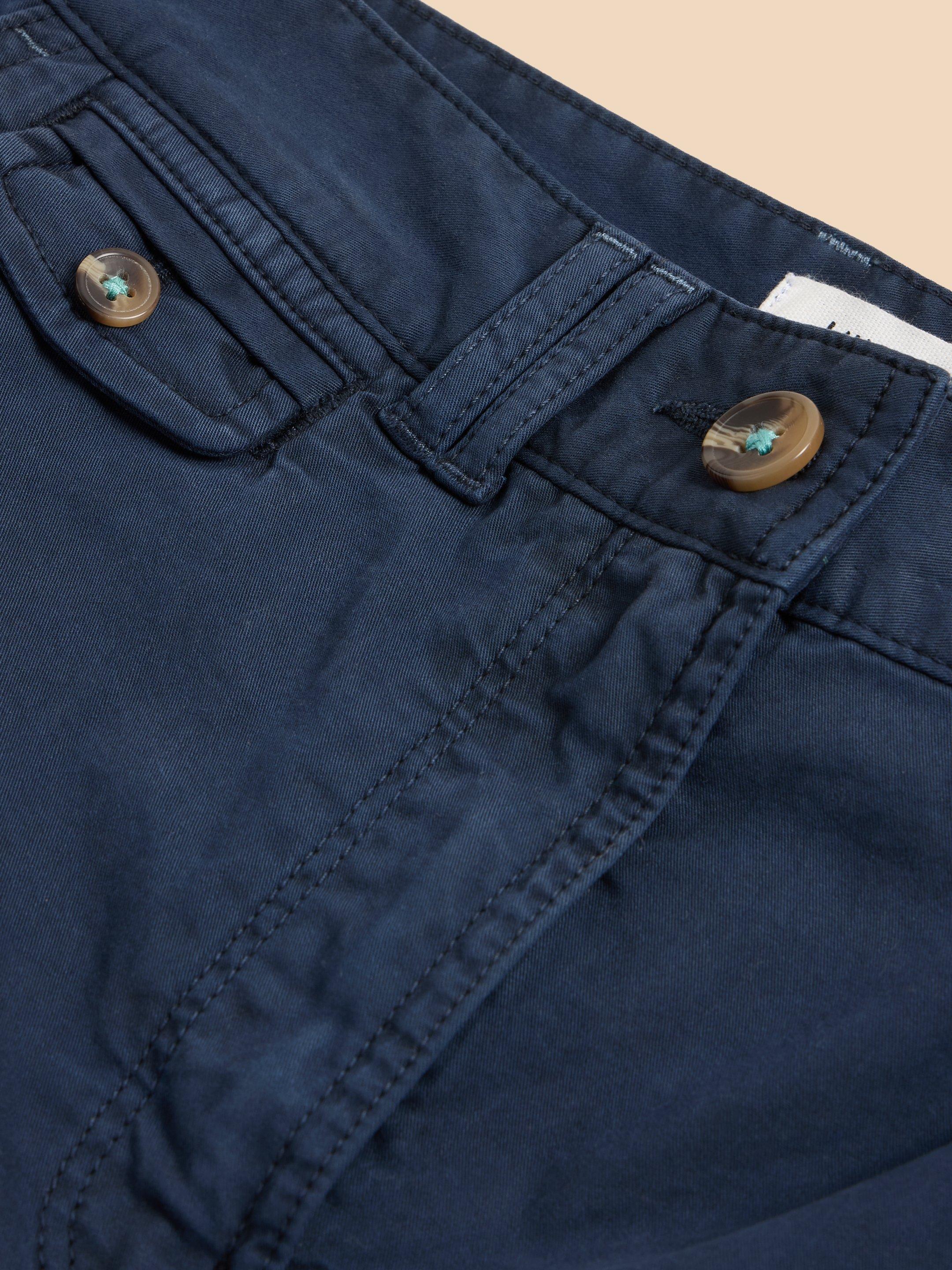 Hayley Organic Cotton Shorts in DARK NAVY - FLAT DETAIL