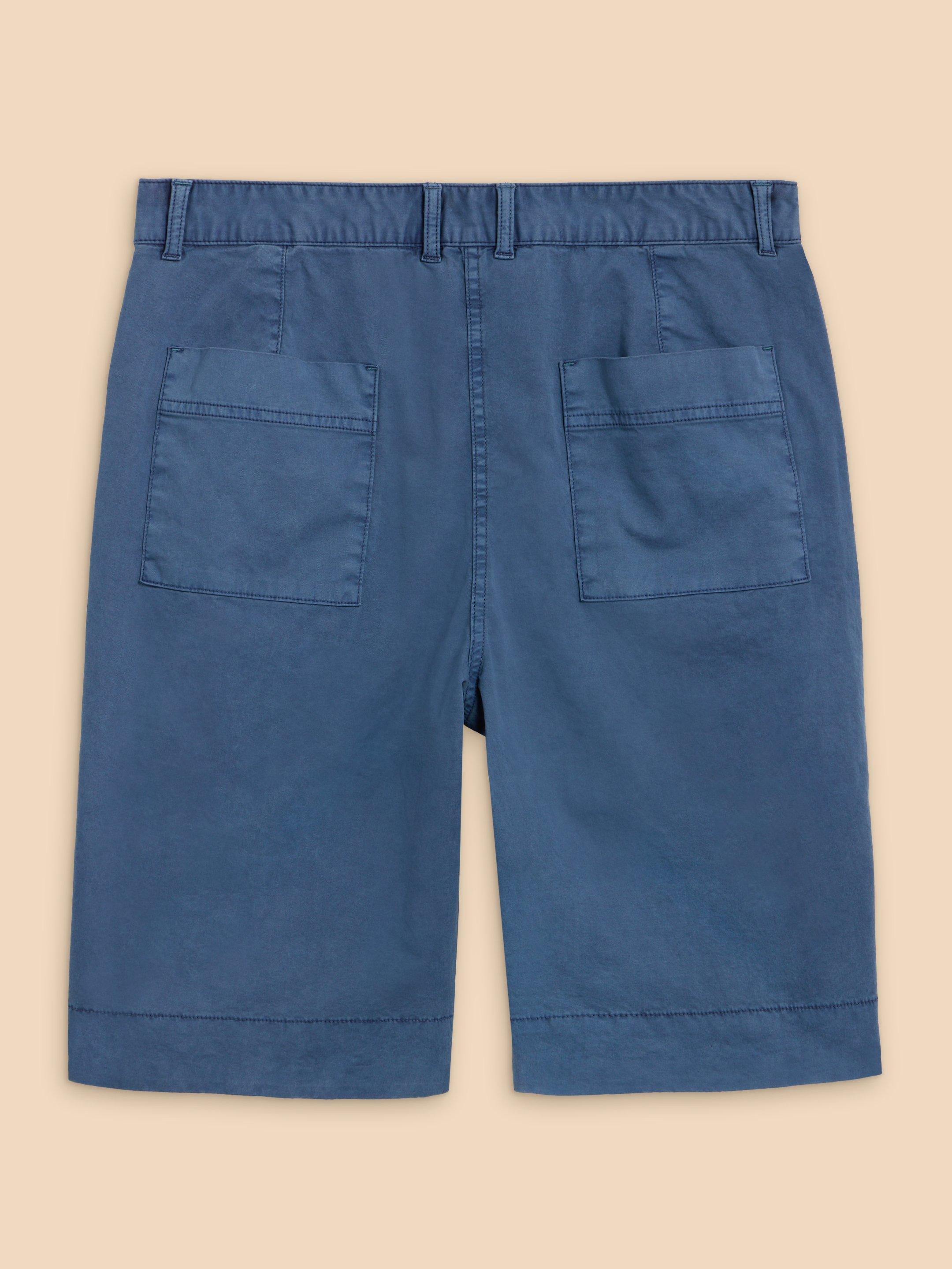 Hayley Organic Cotton Shorts in MID BLUE - FLAT BACK