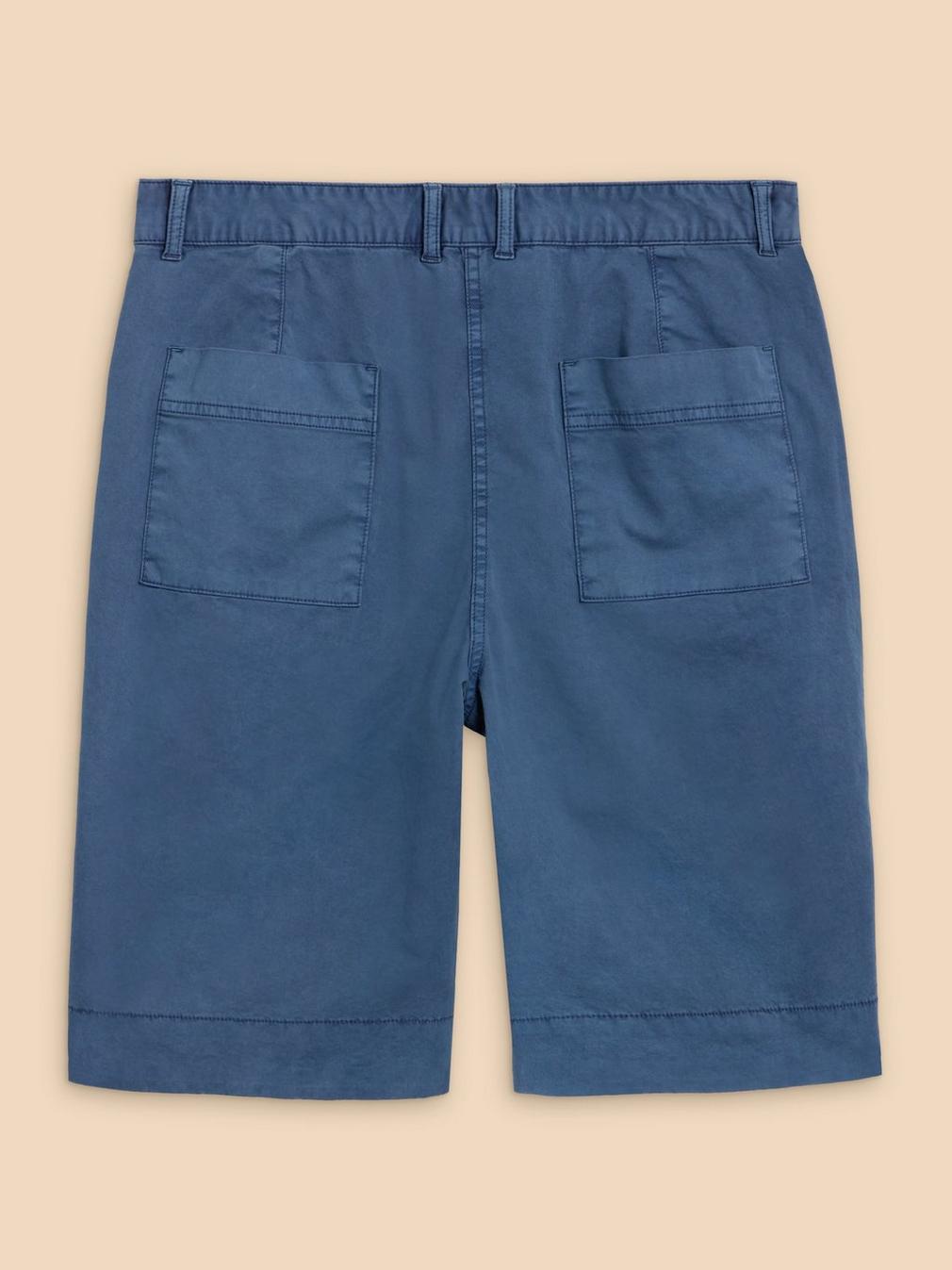 Hayley Organic Cotton Shorts in MID BLUE - FLAT BACK