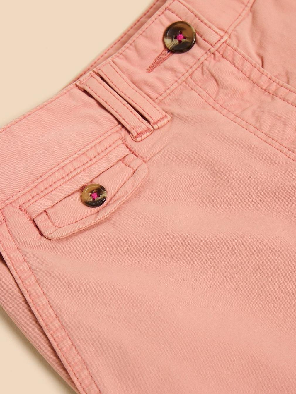 Hayley Organic Cotton Shorts in MID PINK - FLAT DETAIL