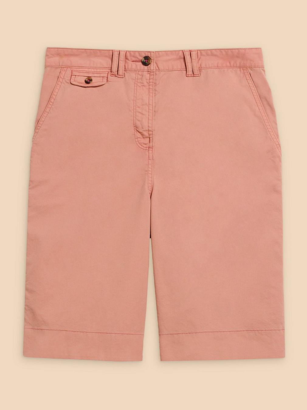 Hayley Organic Cotton Shorts in MID PINK - FLAT FRONT