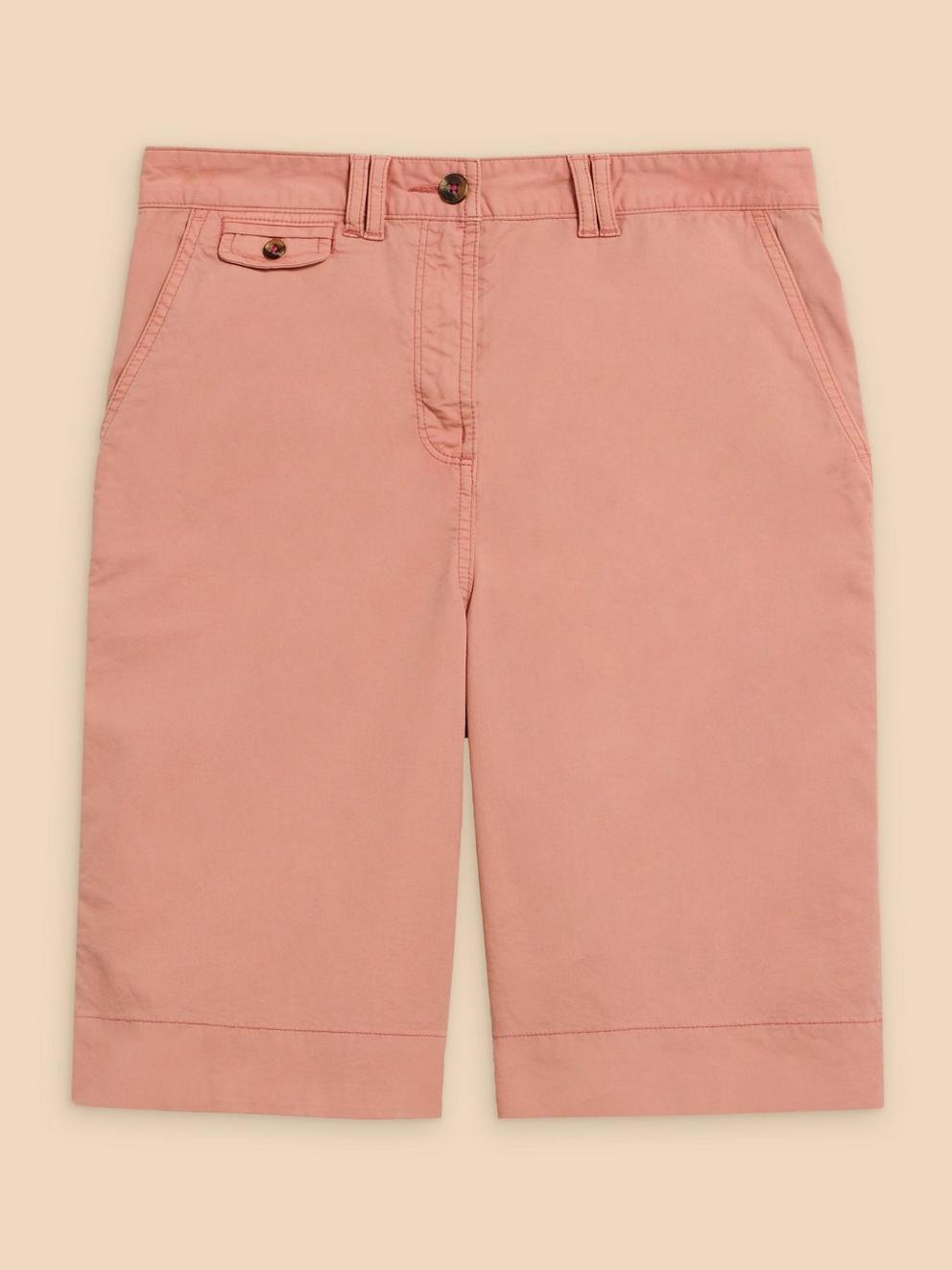 Hayley Organic Cotton Shorts in MID PINK - FLAT FRONT
