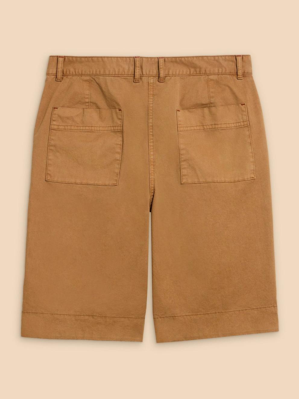 Hayley Organic Cotton Shorts in MID TAN - FLAT BACK