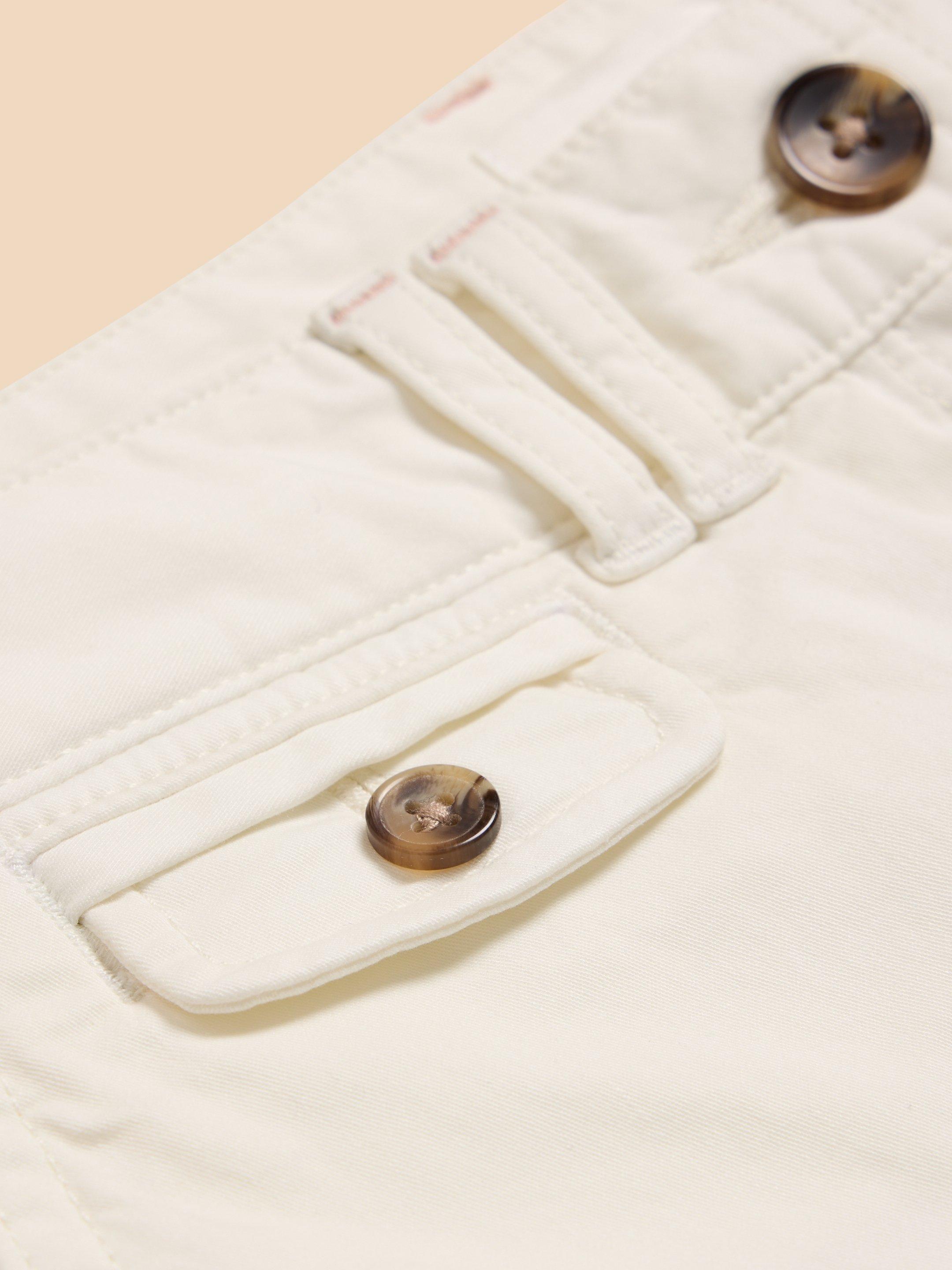 Hayley Organic Cotton Shorts in NAT WHITE - FLAT DETAIL