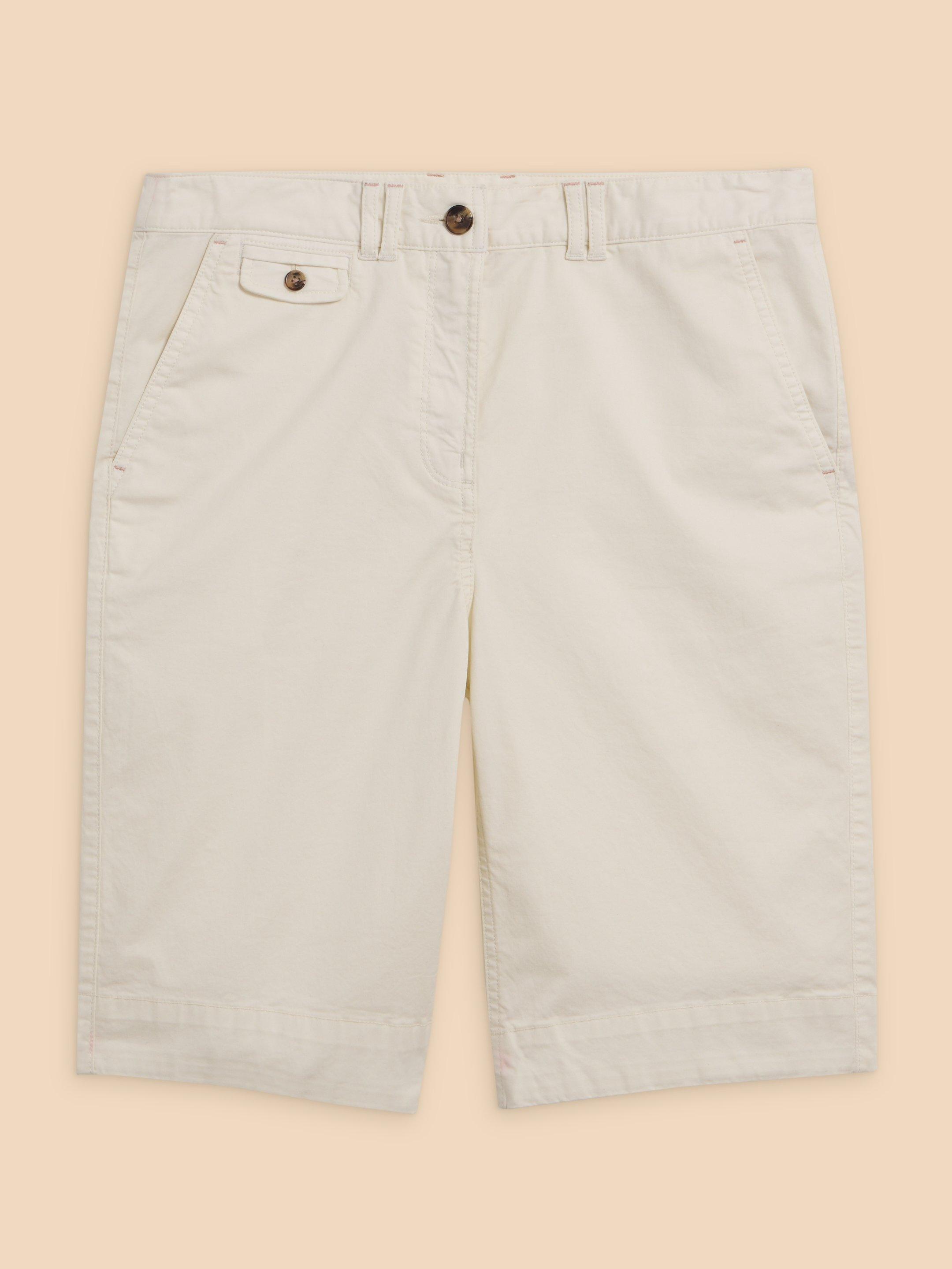 Hayley Organic Cotton Shorts in NAT WHITE - FLAT FRONT