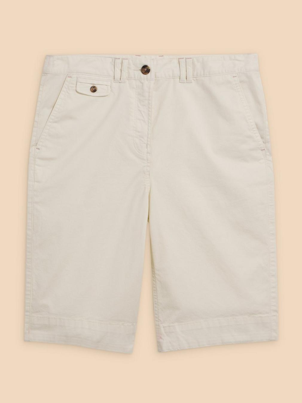 Hayley Organic Cotton Shorts in NAT WHITE - FLAT FRONT