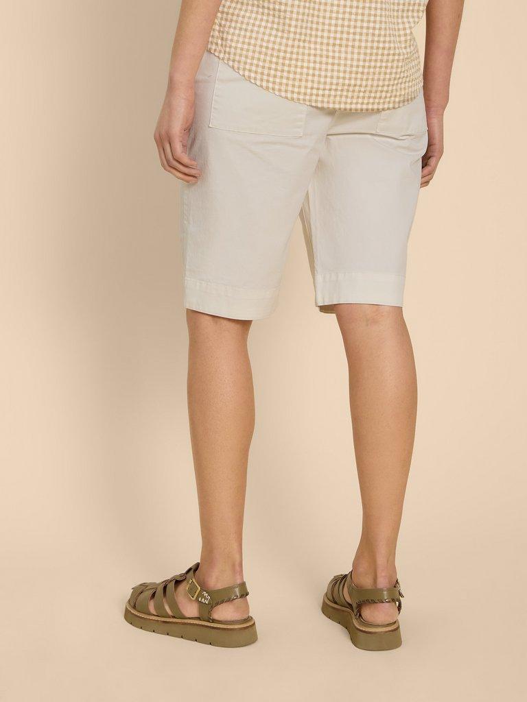 Hayley Organic Cotton Shorts in NAT WHITE - MODEL BACK