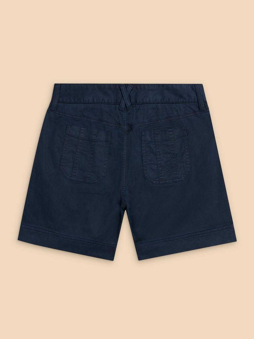 Mollie Woven Combat Shorts in DARK NAVY - FLAT BACK