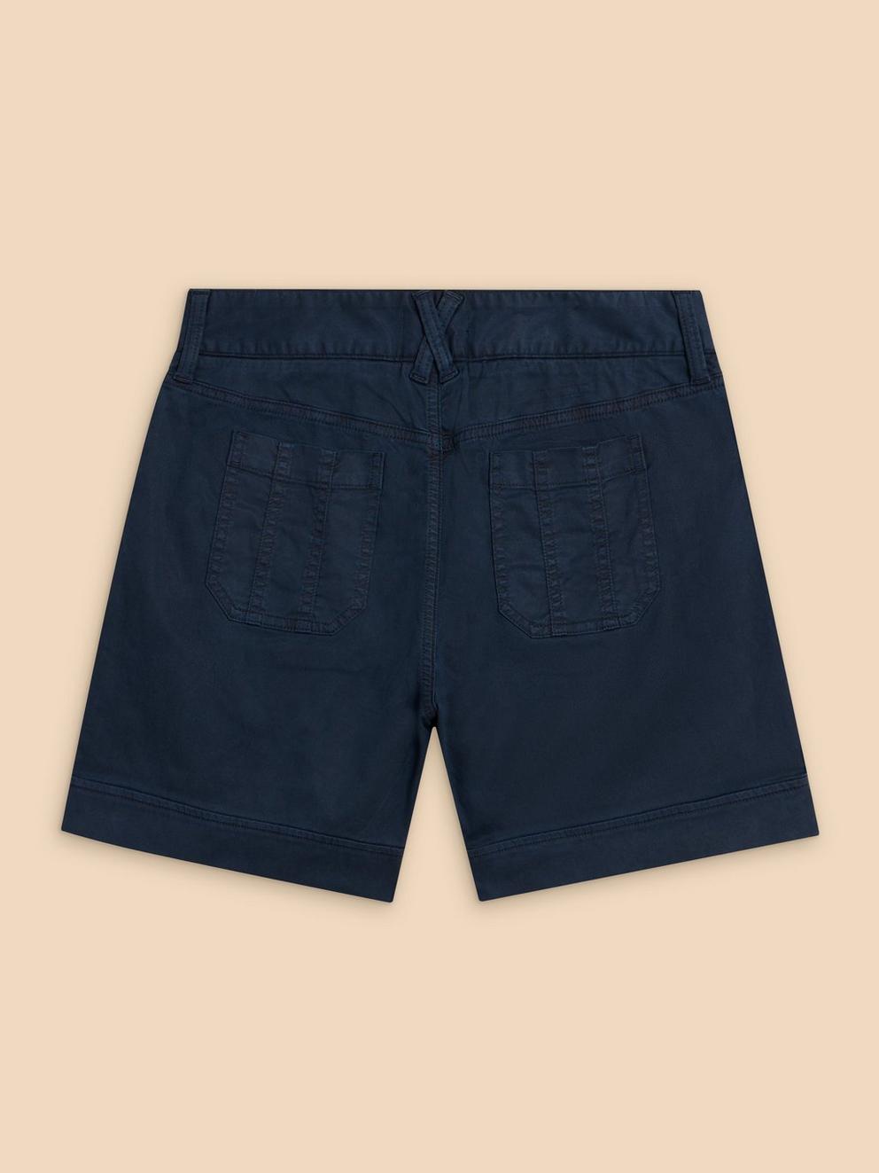 Mollie Woven Combat Shorts in DARK NAVY - FLAT BACK