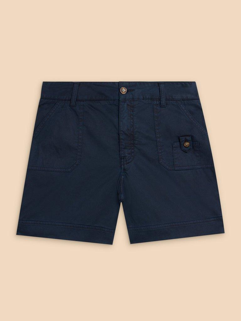 Mollie Woven Combat Shorts in DARK NAVY - FLAT FRONT