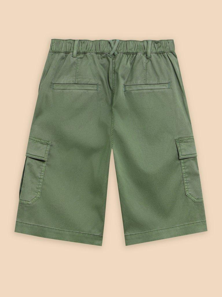 Everleigh Cargo Shorts in MID GREEN - FLAT BACK