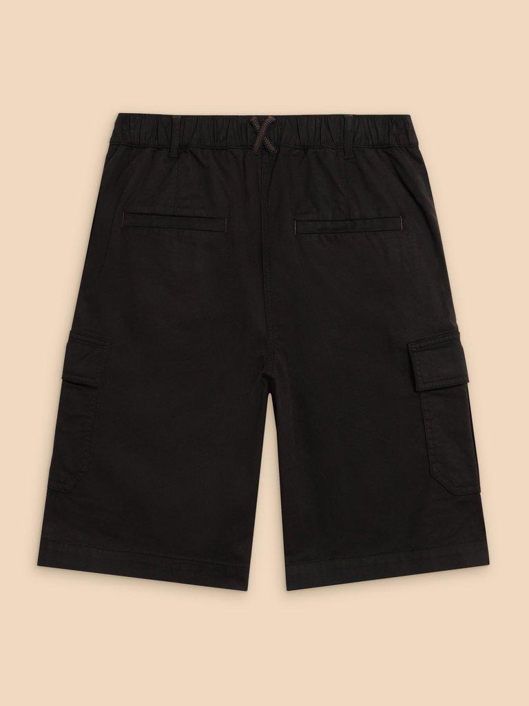 Everleigh Cargo Shorts in PURE BLK - FLAT BACK