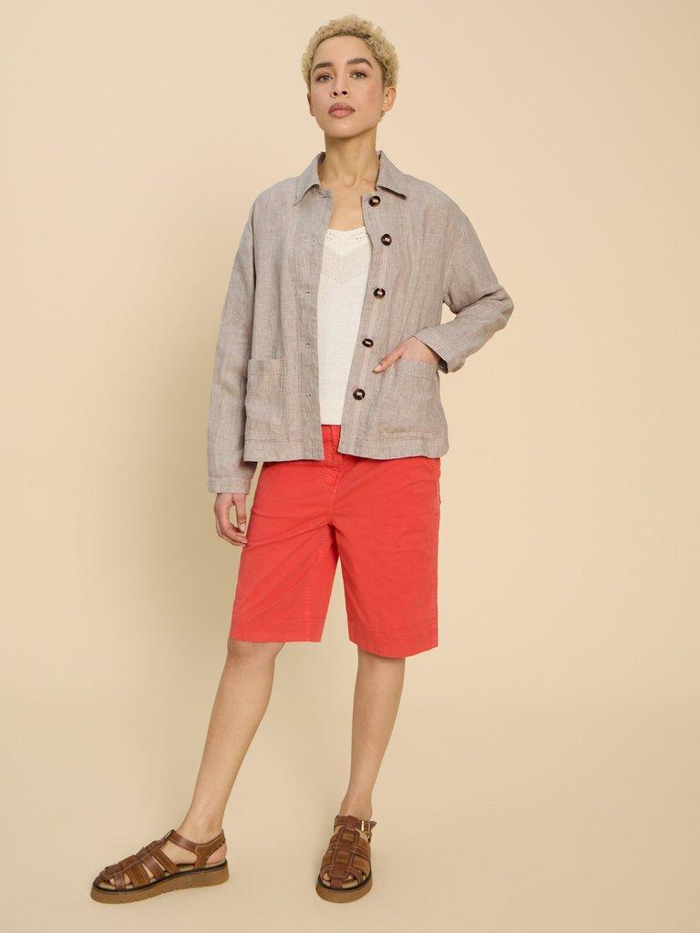 Linen shorts and jacket deals