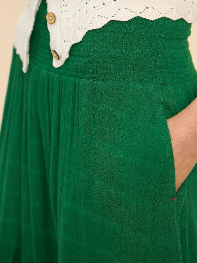 Phoebe Maxi Skirt in BRT GREEN - MODEL DETAIL