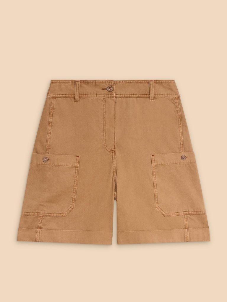 Carlie Cargo Shorts in DK NAT - FLAT FRONT