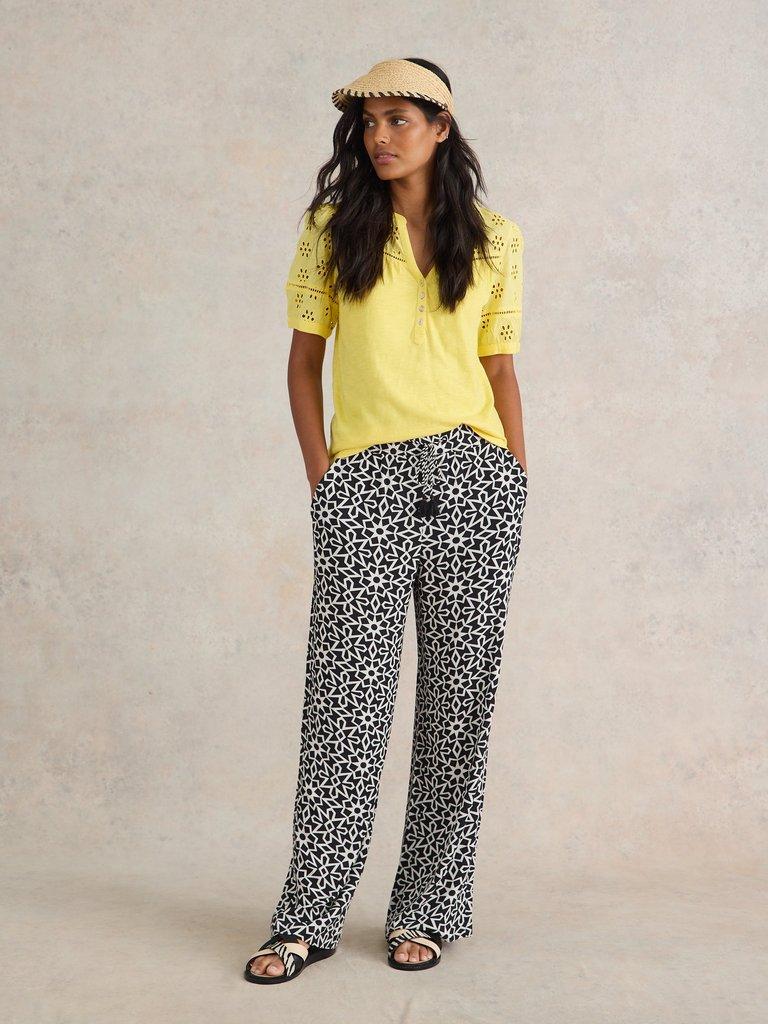 Crinkle wide leg trousers best sale