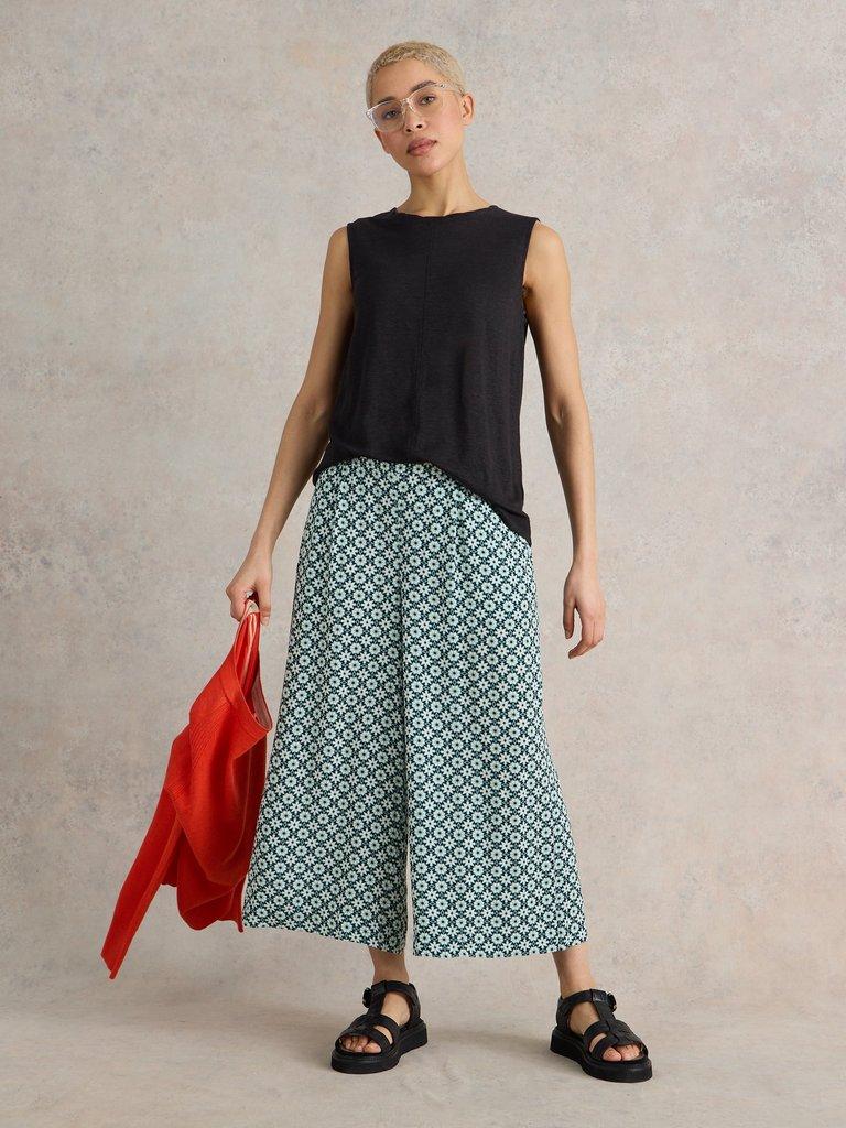 Lisette Crinkle Culotte in NAVY PR - MODEL DETAIL