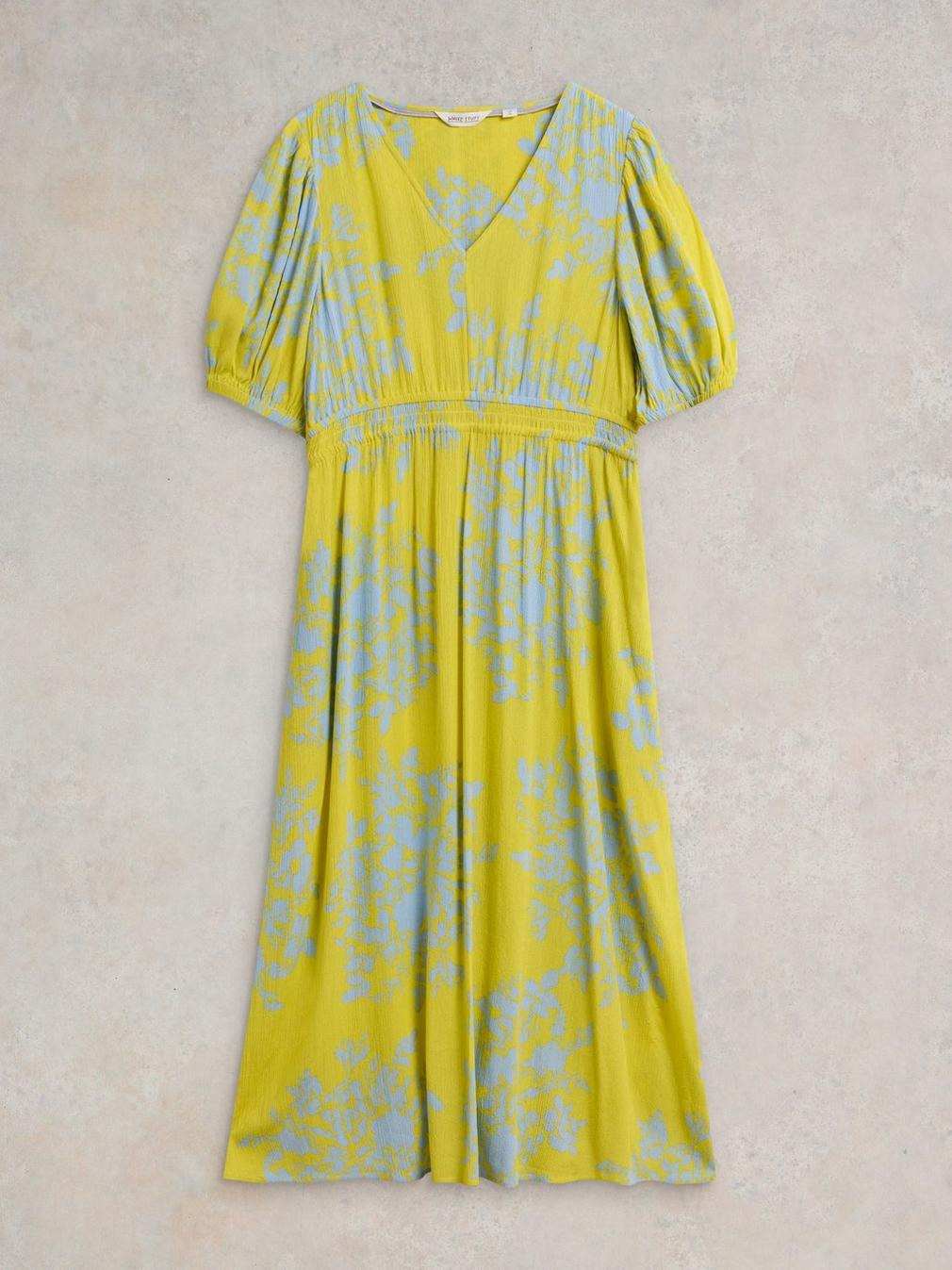 Salma Eco Vero Midi Dress in YELLOW PR - FLAT FRONT