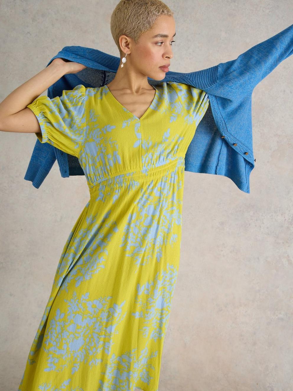 Salma Eco Vero Midi Dress in YELLOW PR - LIFESTYLE