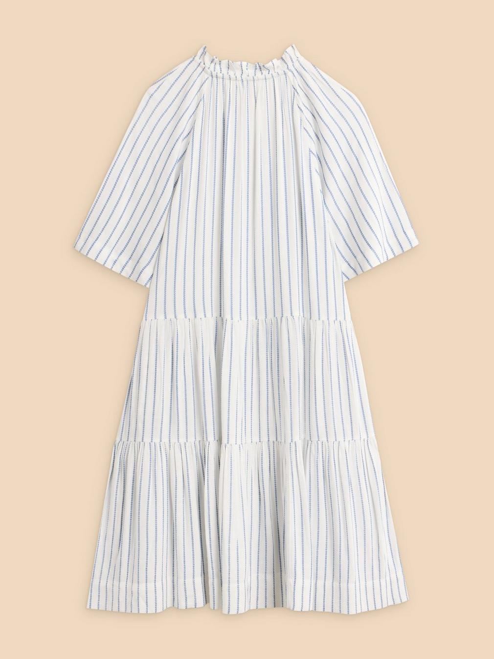 Sophia Eco Vero Stripe Dress in IVORY MLT - FLAT BACK